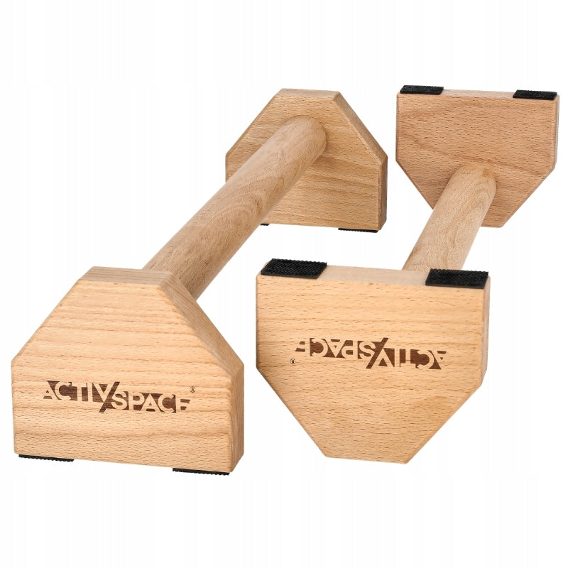 PARALETTES WOODEN HANDLES FOR PUSH-UPS CALISTHENICS LONG STRONG 50CM ACTIV Model Paraletki drewniane bukowe długie 50cm kalistenika