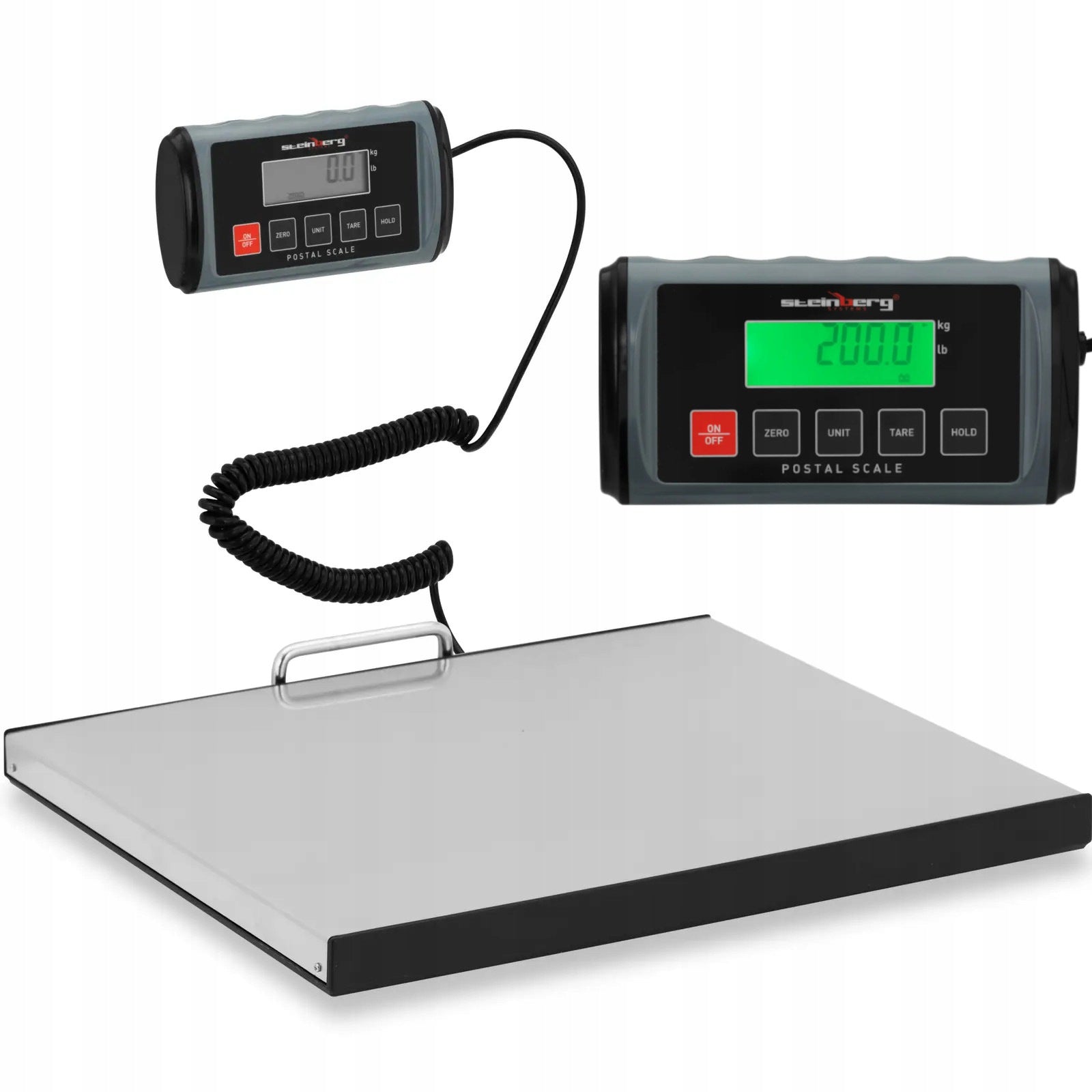PARCEL SCALE 200 KG LCD STAINLESS STEEL 35.5X40.5 CM 0.1 KG