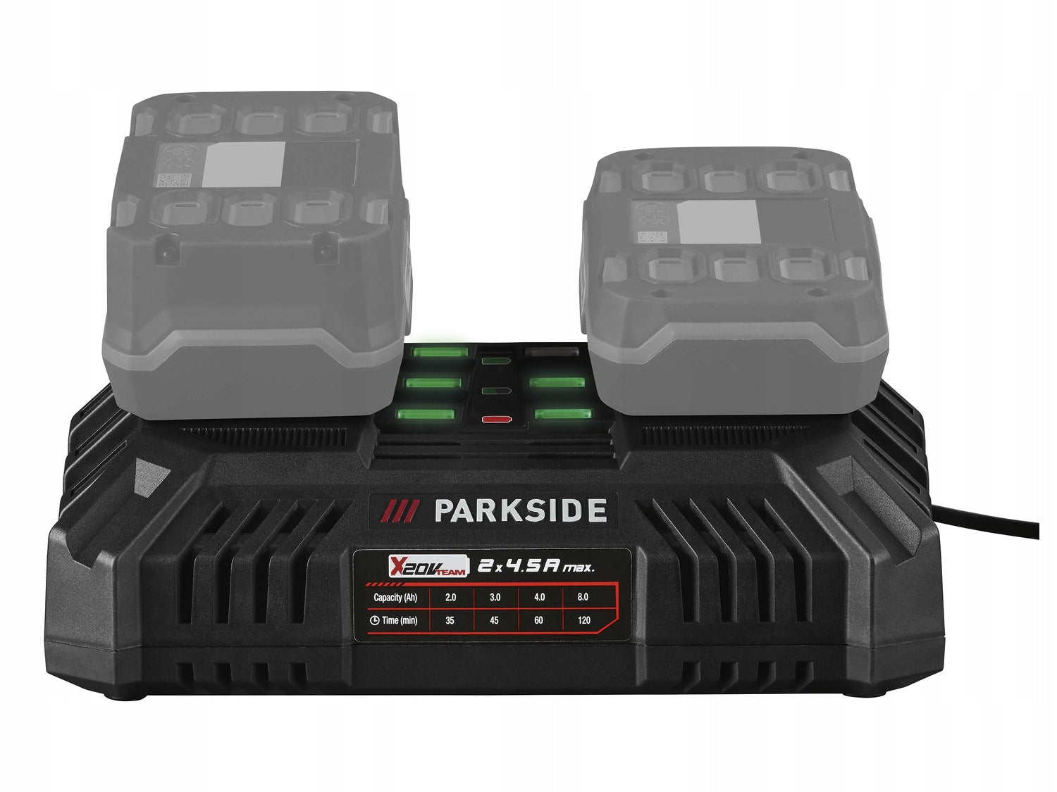 PARKSIDE Cordless dual charger 20 V, PDSLG 20 B1, 2x 4,5 A