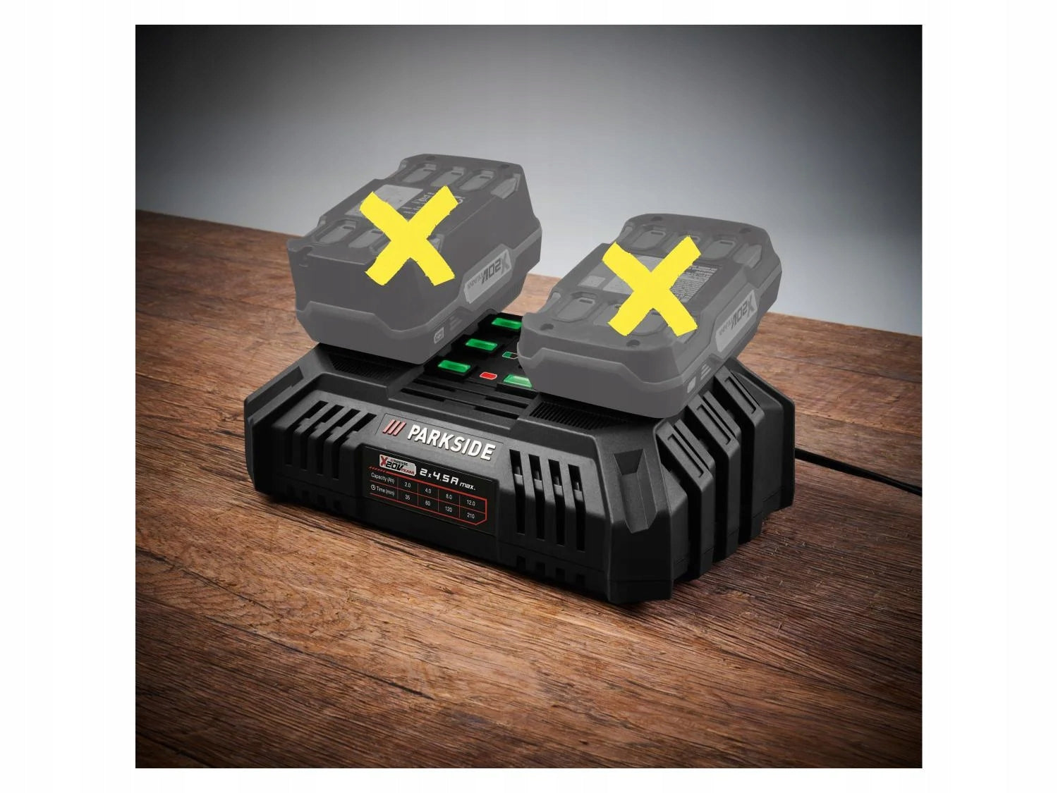 PARKSIDE Dual Battery Charger PDSLG 20 B1, 220 W / 2 x 4,5 A Brand Parkside