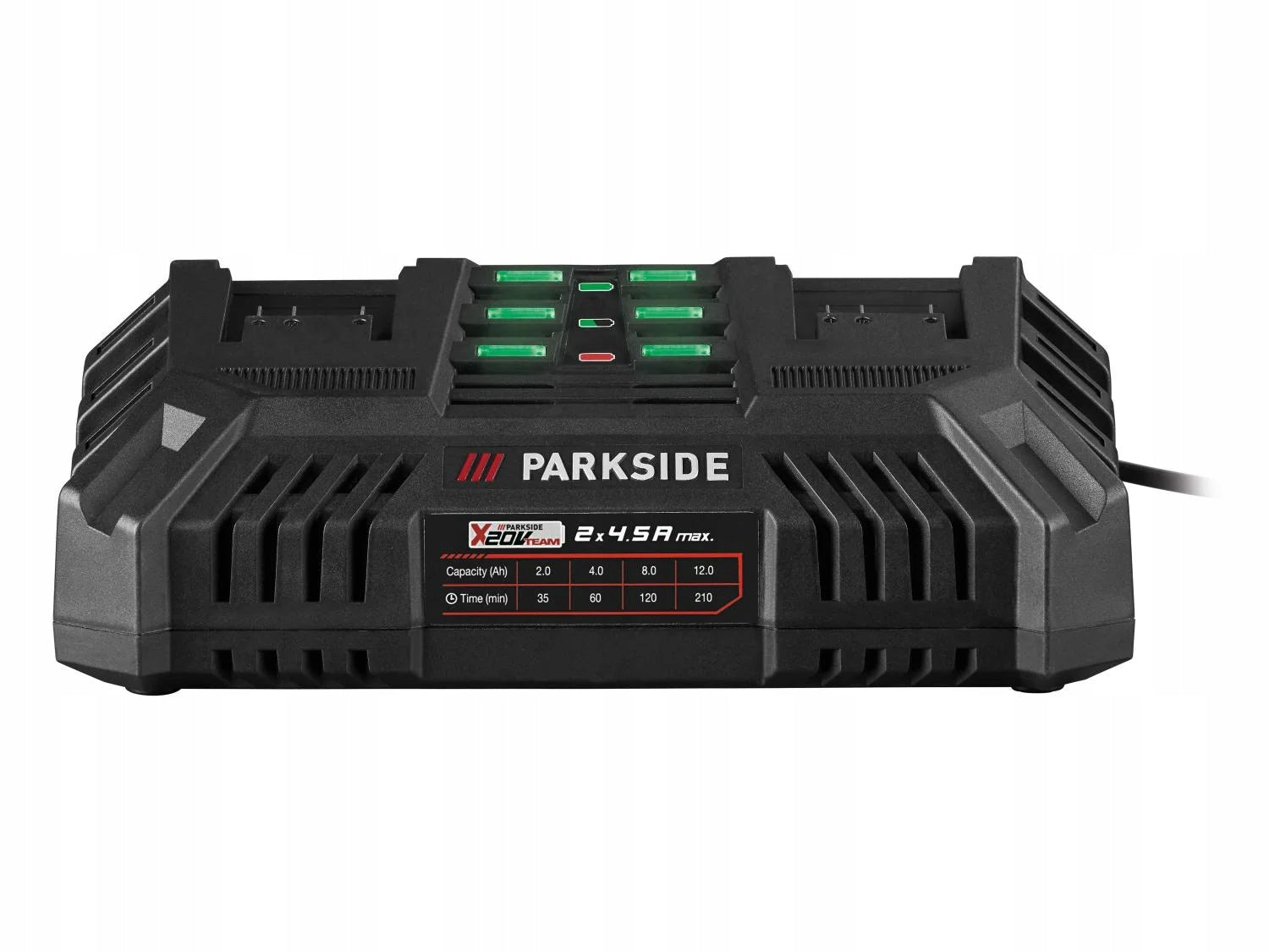 PARKSIDE Dual Battery Charger PDSLG 20 B1, 220 W / 2 x 4,5 A Product weight with unit packaging 0.97 kg