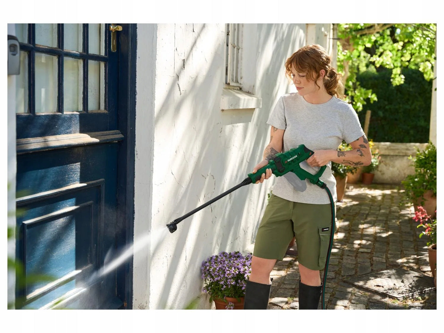 PARKSIDE PDRA 20–Li D4 Cordless Pressure Washer, 20 V + ACCESSORIES Brand Parkside