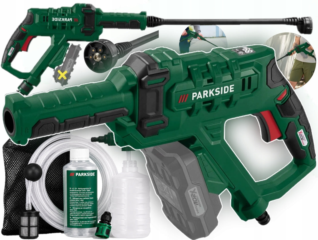 PARKSIDE PDRA 20–Li D4 Cordless Pressure Washer, 20 V + ACCESSORIES
