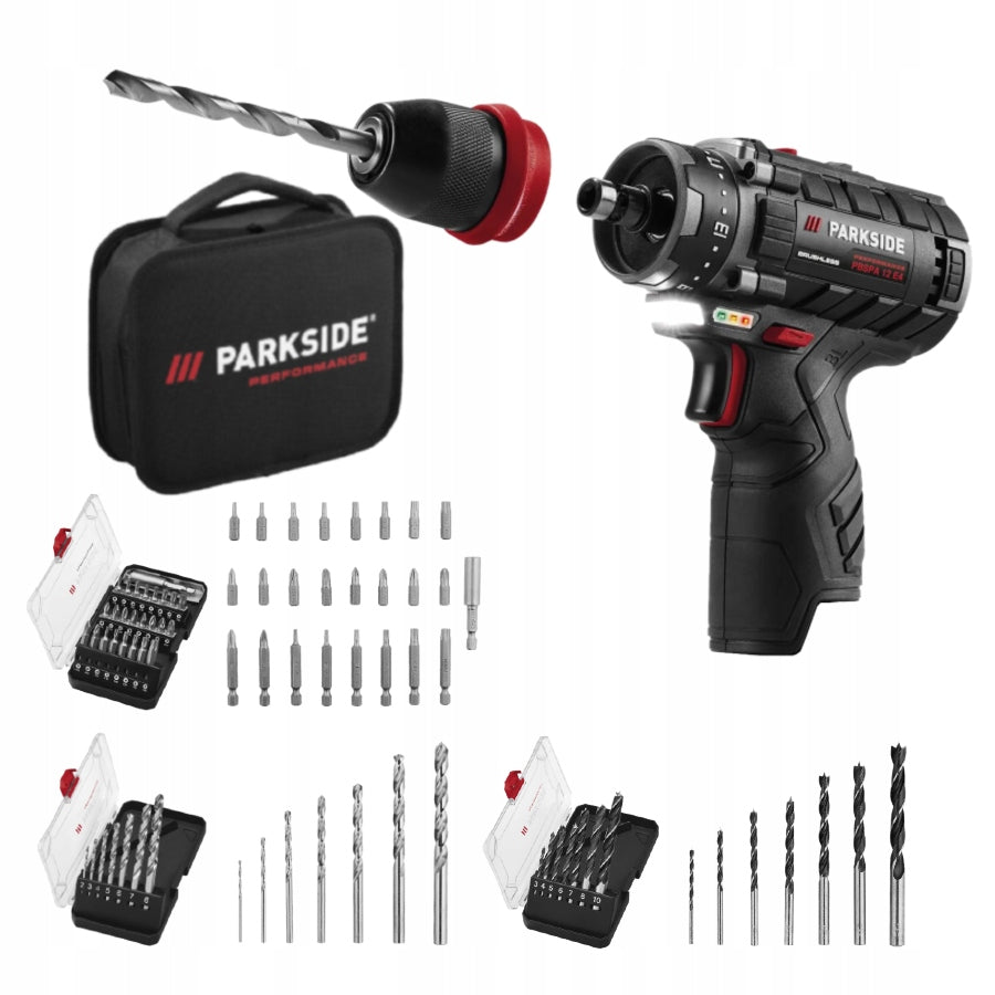 PARKSIDE PERFORMANCE screwdriver 35Nm PBSPA 12 E4 12V + 43x accessories + bag