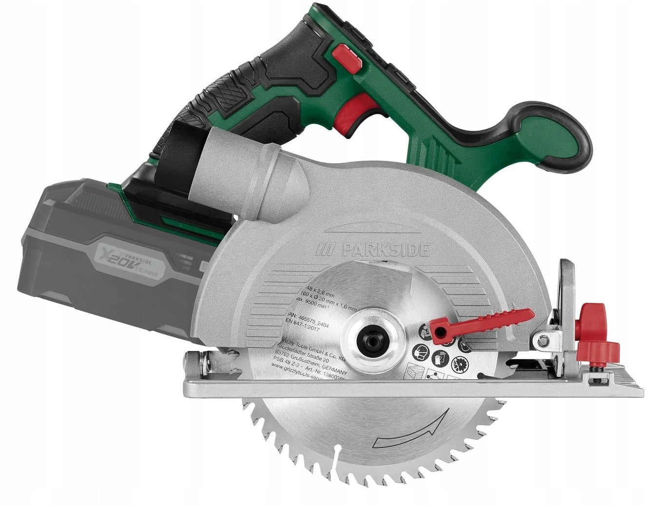PARKSIDE PHKSA 20-Li C4 20v 160mm CIRCULAR CORDLESS SAW Saw bore diameter 20 mm