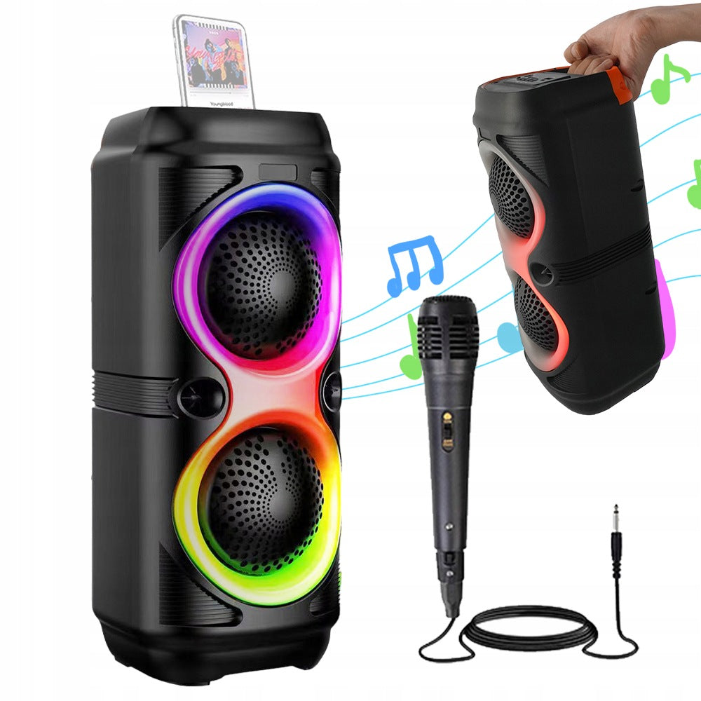 PARTY BLUETOOTH SPEAKERS 5.0STEREO HIFI RGB KARAOKE MICROPHONE PHONE HOLDER