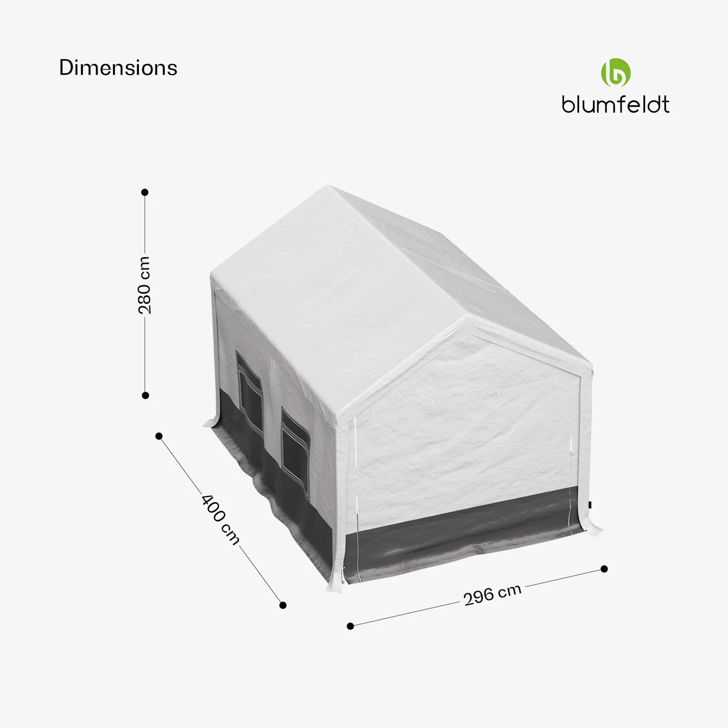PARTY TENT GARDEN PAVILION WALL CURTAINS 400X296X280 CM STEEL Length 4 m