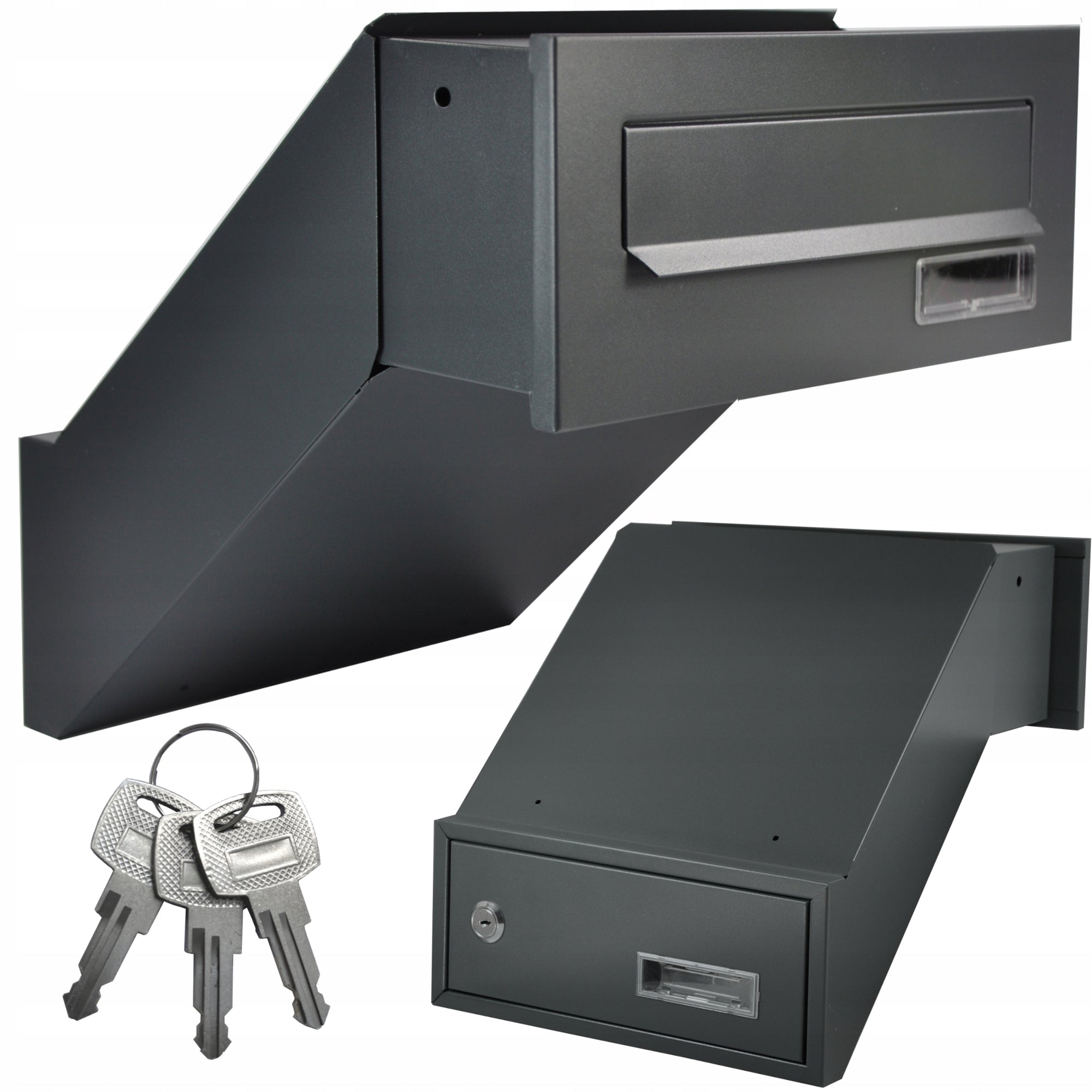 PASS-THROUGH LETTER BOX FOR BUILDING 26-42 cm ADJUSTABLE ANTHRACITE MATTE