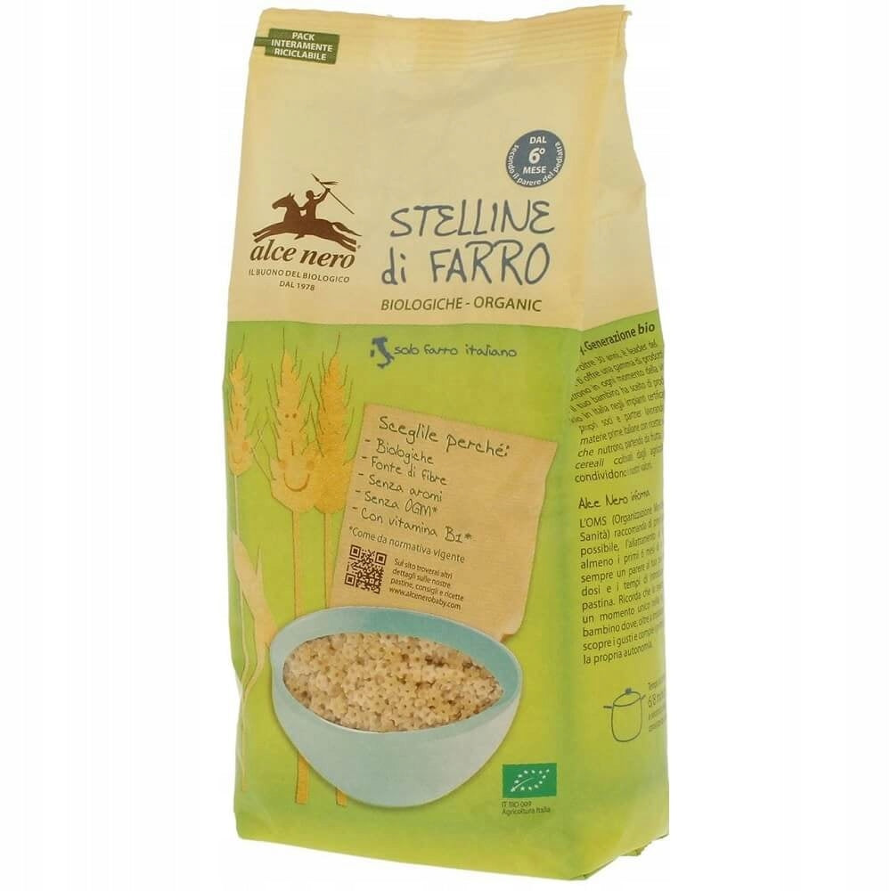 PASTA (FROM FLATBED) STARS WITH VITAMIN B1 FOR CHILDREN BIO 500 g ALCE NERO EAN (GTIN) 8009004810600