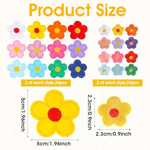PATCHES FOR IRONING DAISIES FLOWER FABRIC FOR GIRLS 48 PCS. Manufacturer code Bez marki