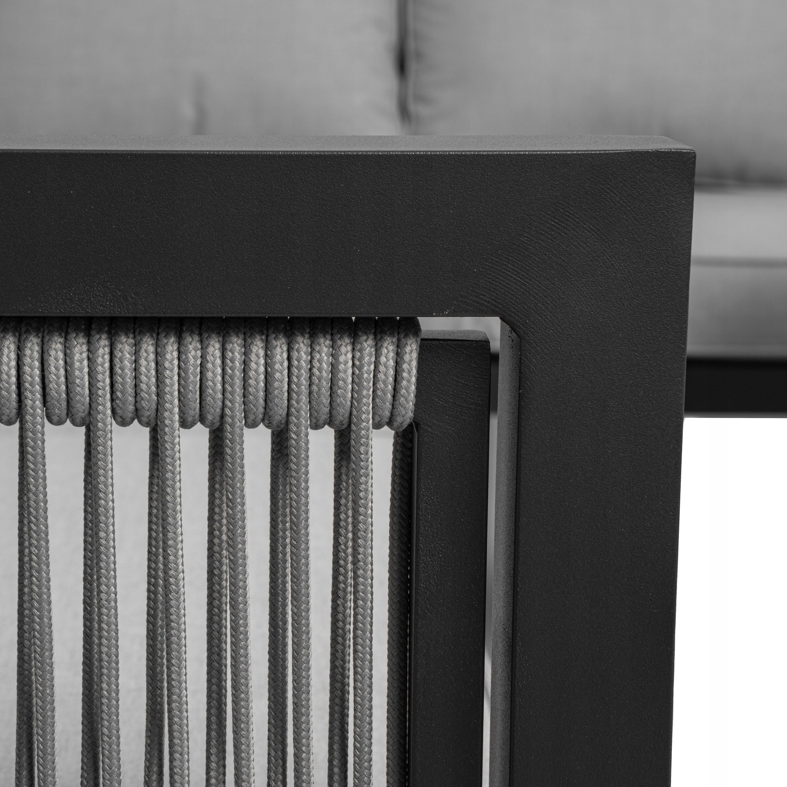 PATIO FURNITURE TERRACE ALUMINUM CORNER TABLE PORTOFINO LIGHT GRAY Set contents bench corner sofa pouf table