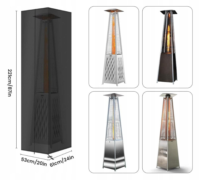 PATIO HEATER COVER PROTECTIVE WATERPROOF SOLID ZIPPER BLACK Manufacturer no brand