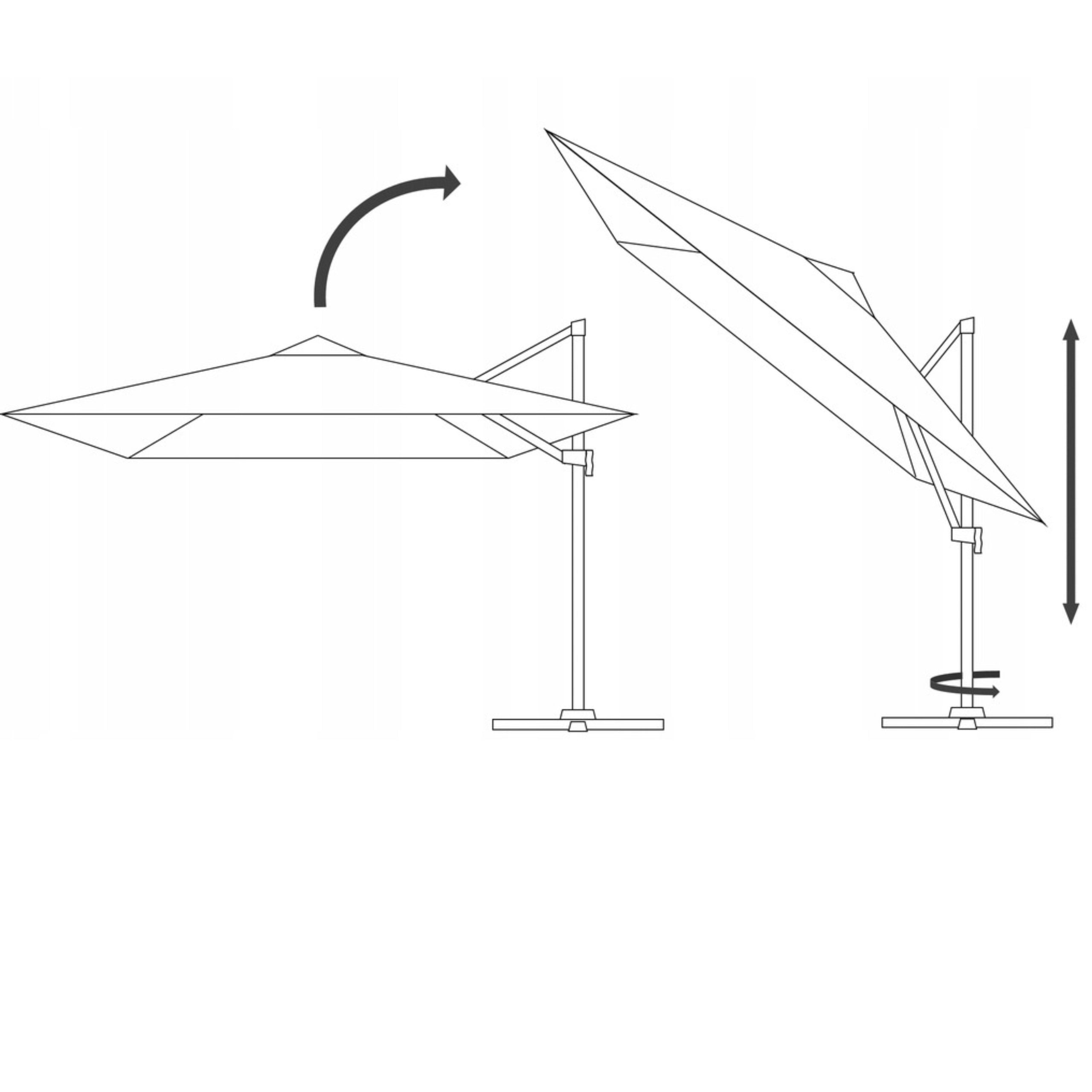 PATIO UMBRELLA 3X3M FOLDING LARGE GREY BOOM COVER Color gray