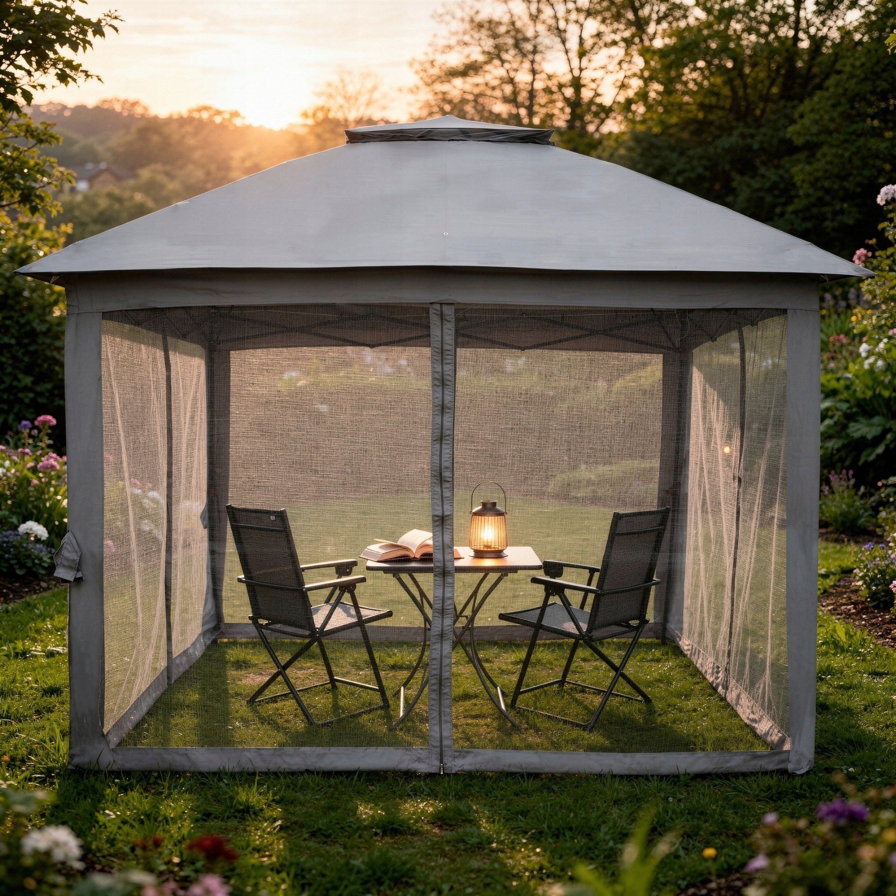 PAVILION CAMPING TENT GARDEN Folding MOSQUITO NET gazebo 3m x 3m Manufacturer Jumi