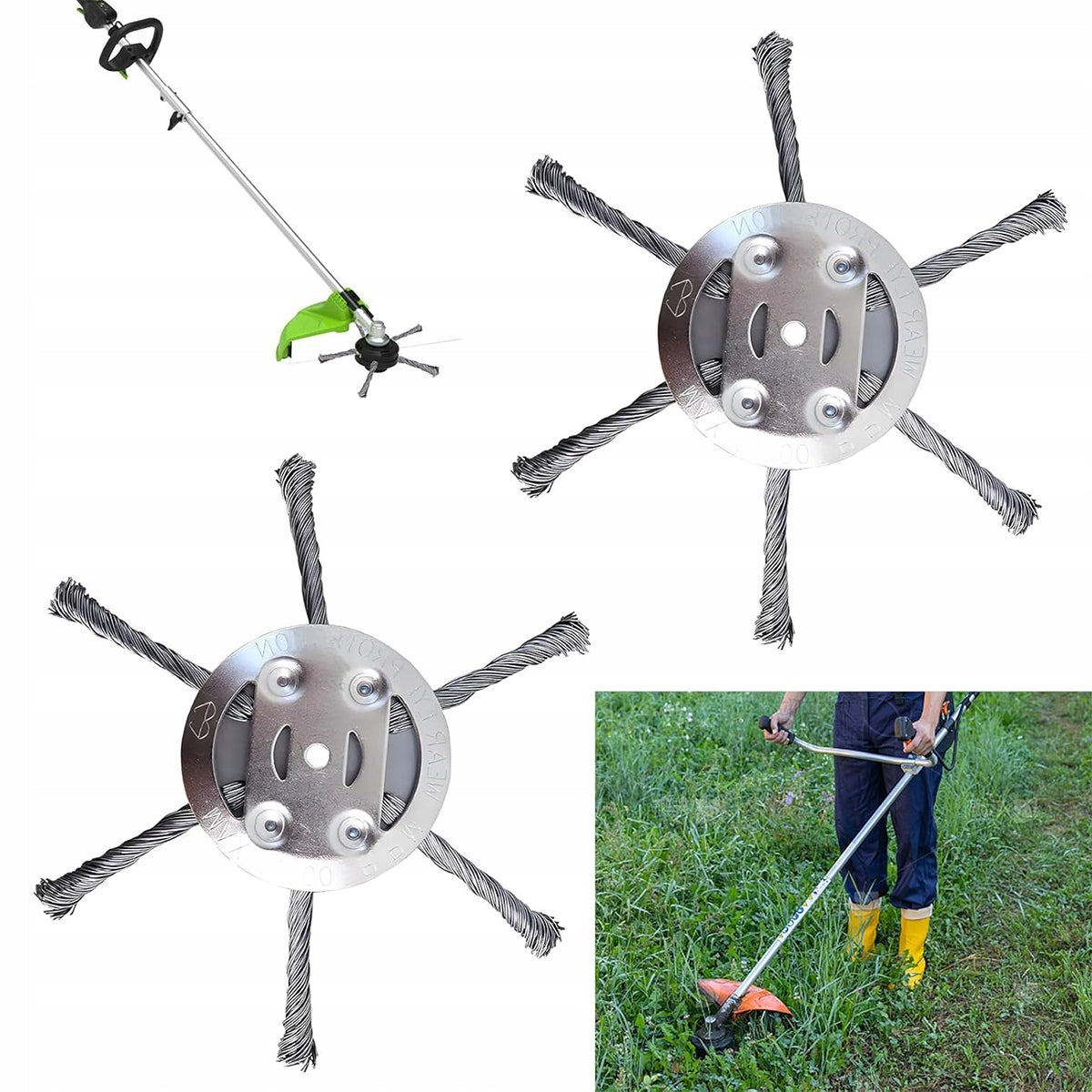 PAVING STONE CLEANING BRUSHES FOR WIRE COMBUSTION SCYTHE