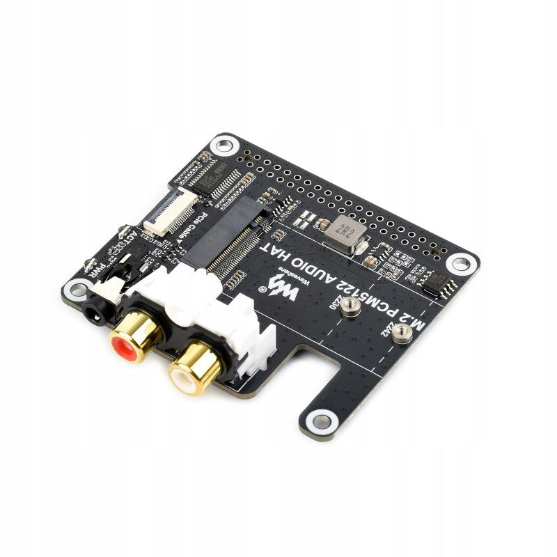 PCIe to M.2 NVMe HAT Module with PCM5122 Raspberry Pi 5 Sound Card Manufacturer WaveShare