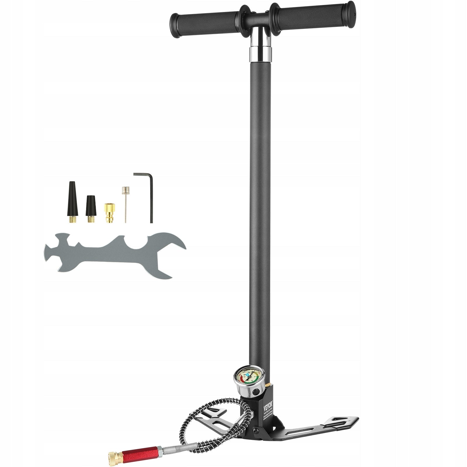 PCP Hand Pump 4 Stage 30Mpa 4500 PSI Stainless Steel with Filter Gauge Brand Vevor
