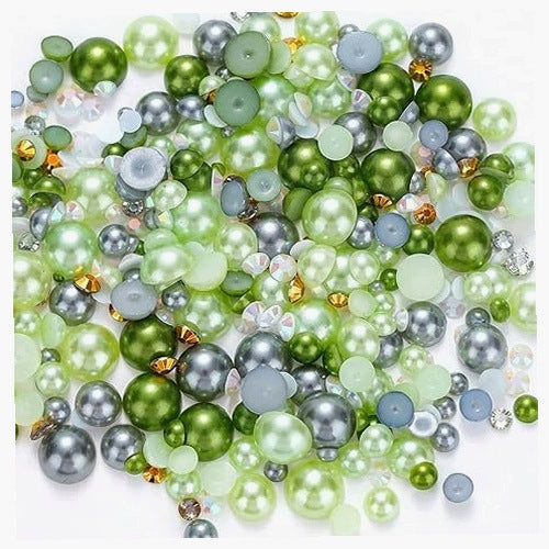 PEARL BEADS AND STONES STRAS FOR CRAFTS SET OF 50 Wedding Gift