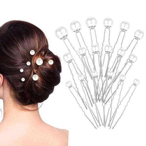 PEARL HAIR CLIPS FOR WEDDING ELEGANT DECORATION U 18 PCS. FOR BIRTHDAY