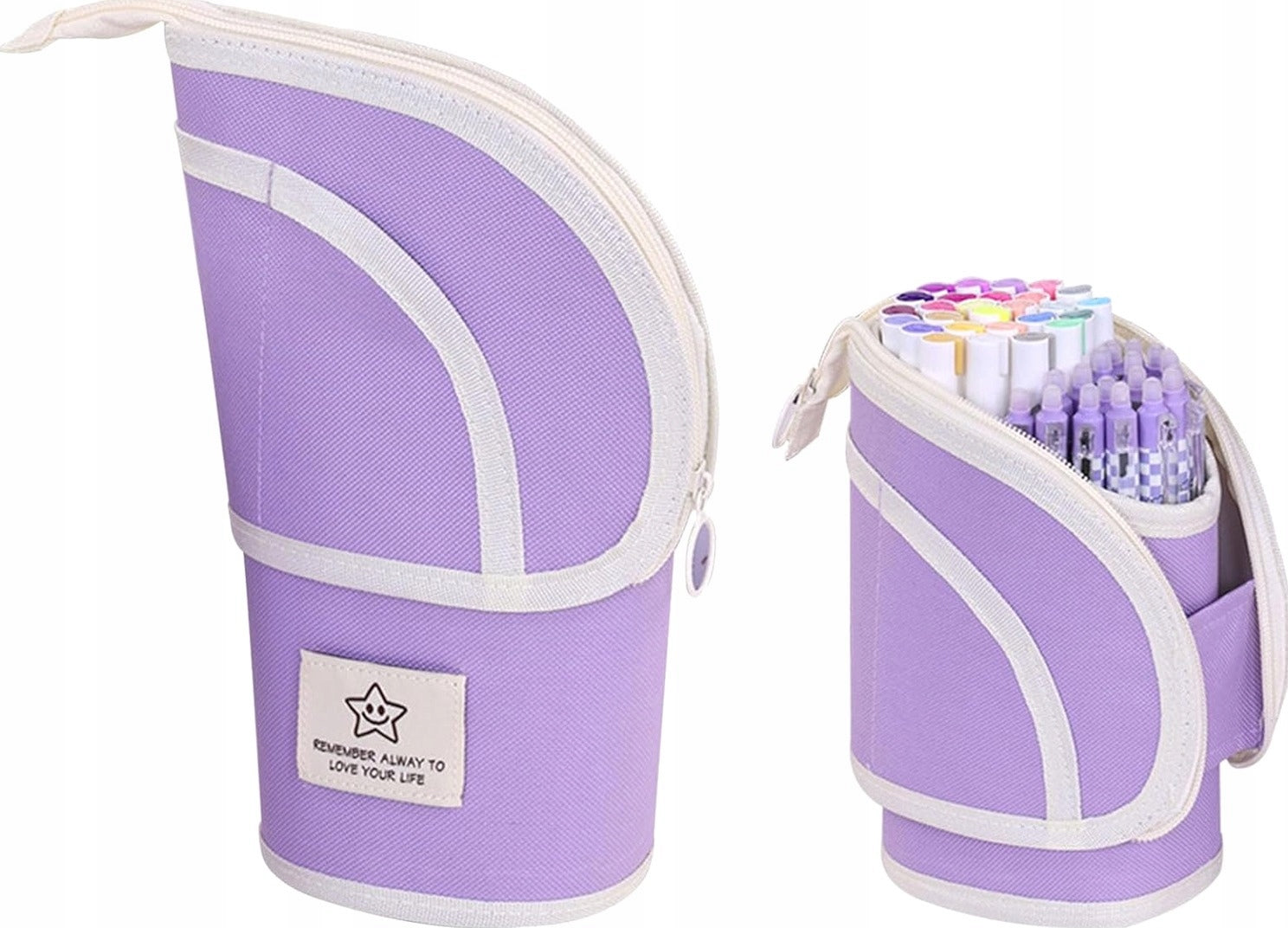 PENCIL CASE ROLLED LARGE PURPLE AESTHETIC SCHOOL OFFICE ORGANIZER