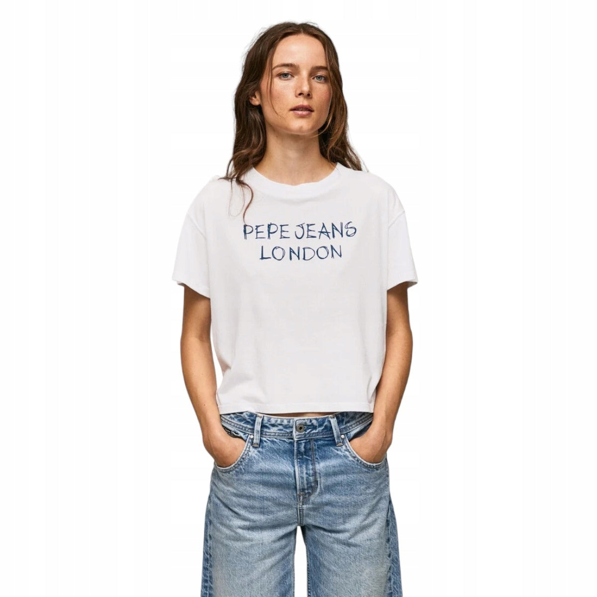 Pepe Jeans marškinėliai moterims 80076, balti