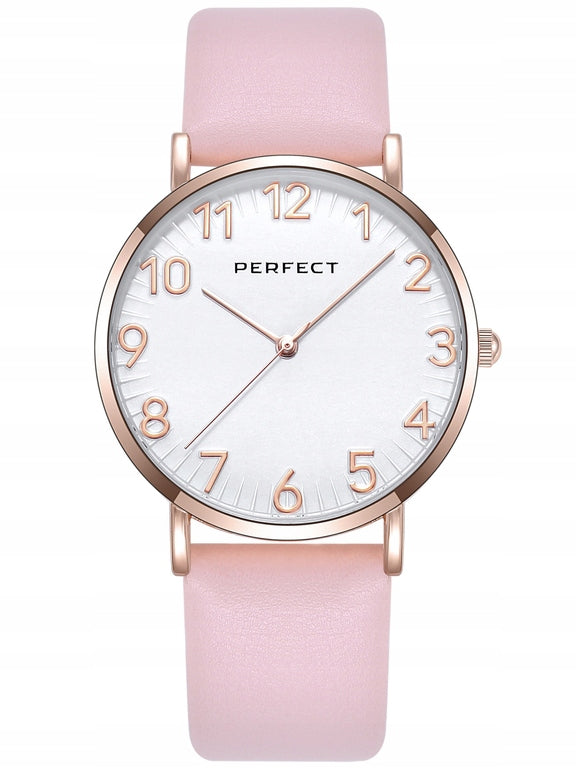PERFECT BELLA WOMEN'S WATCH + BOX + ENGRAVING numbers on the classic leather strap Brand Perfect