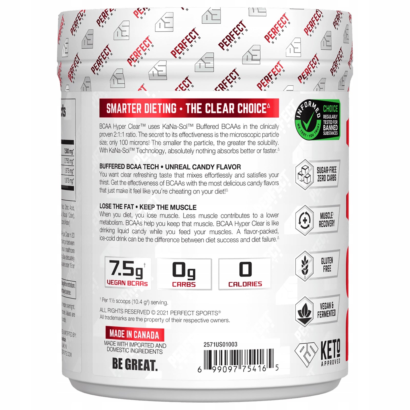 PERFECT Sports, BCAA Hyper Clear, intense peach circles, 310 g Brand Perfect Sports