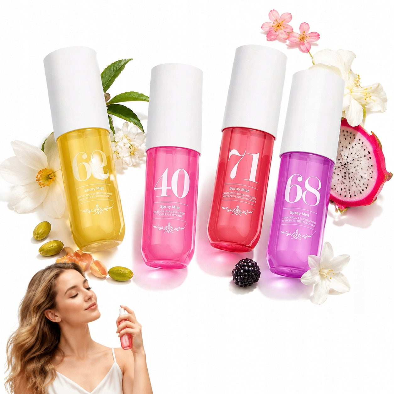 PERFUME BODY SPRAY FOR WOMEN #62+#40+#71+#68 4 X 90 ML