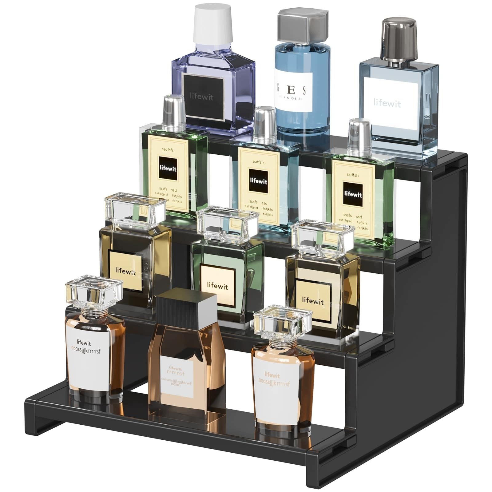 PERFUME RACK 4-TIER PLASTIC COSMETIC DISPLAY