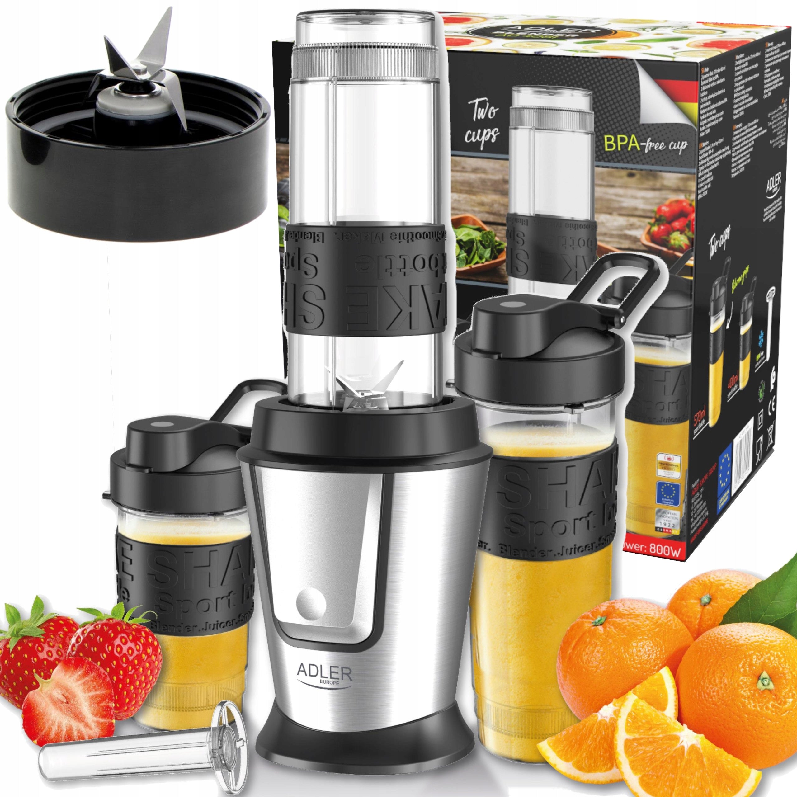 PERSONAL CUP BLENDER FOR SMOOTHIE COCKTAILS 2 WATER BOTTLES COOLING CARTRIDGE