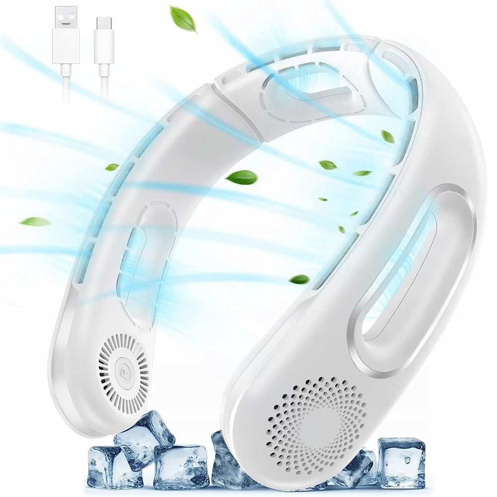PERSONAL NECK FAN WITH DOUBLE AIR FLOW 360°