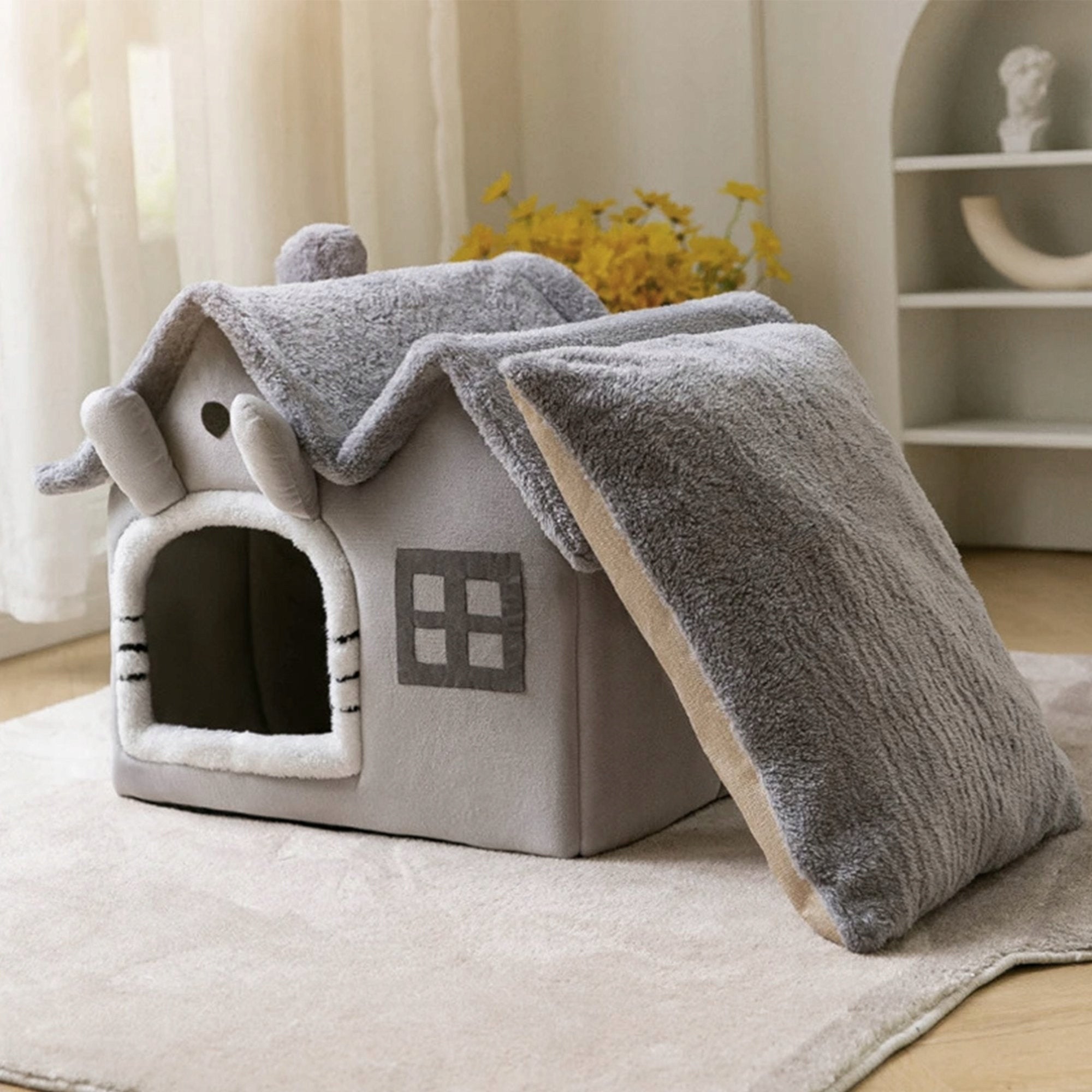 PET HOUSE CAT DOG BED BOOTH PLUSH BEDDING KENNEL Trade name LEGOWISKO DLA ZWIERZĄT DOMEK DLA PSA KOTA PLUSZOWY BUDKA POSŁANIE BUDA CHATKA