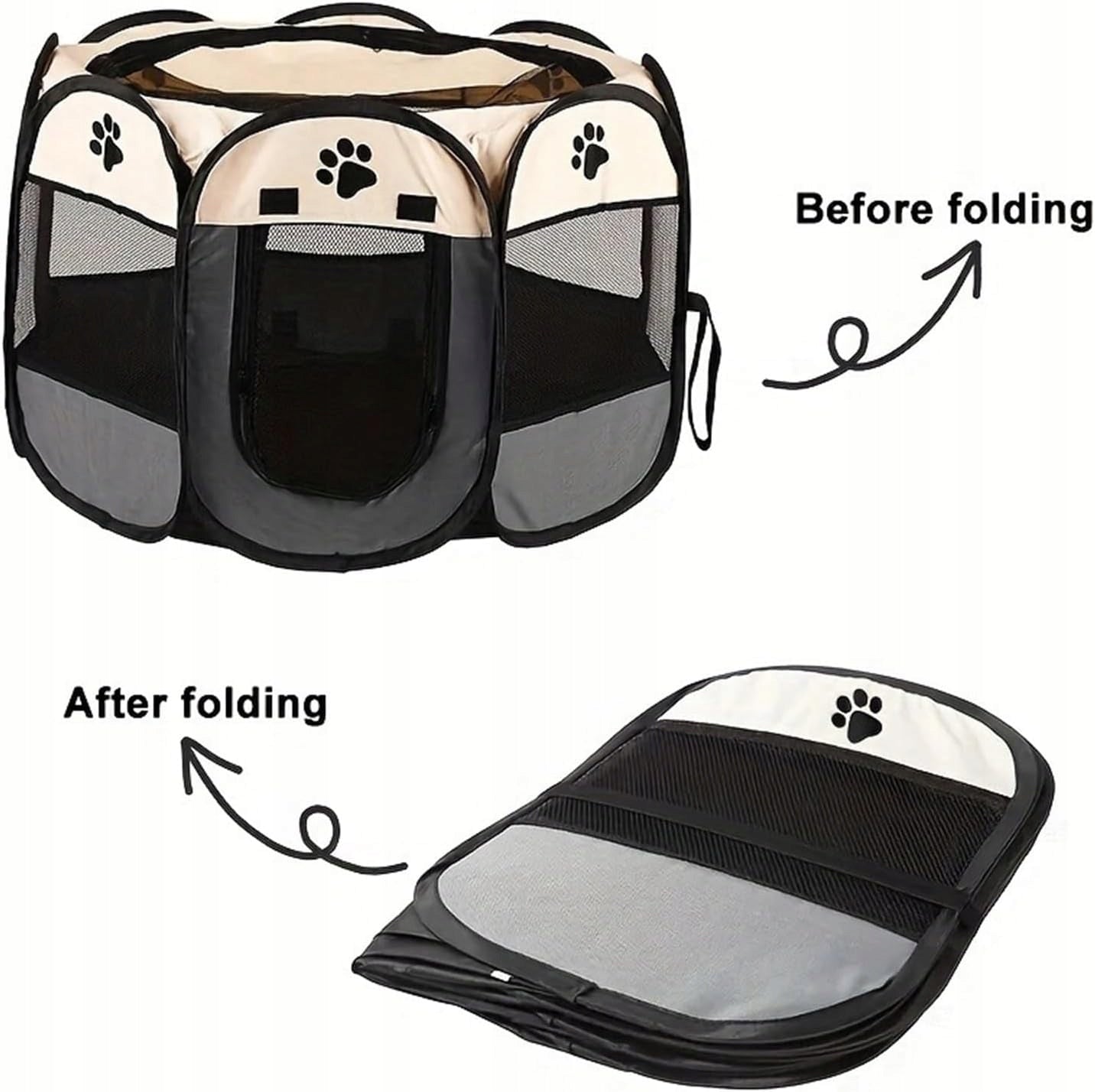 PET PLAYPEN 74X74X43CM FOLDING PORTABLE OUTSIDE INSIDE Length 74 cm