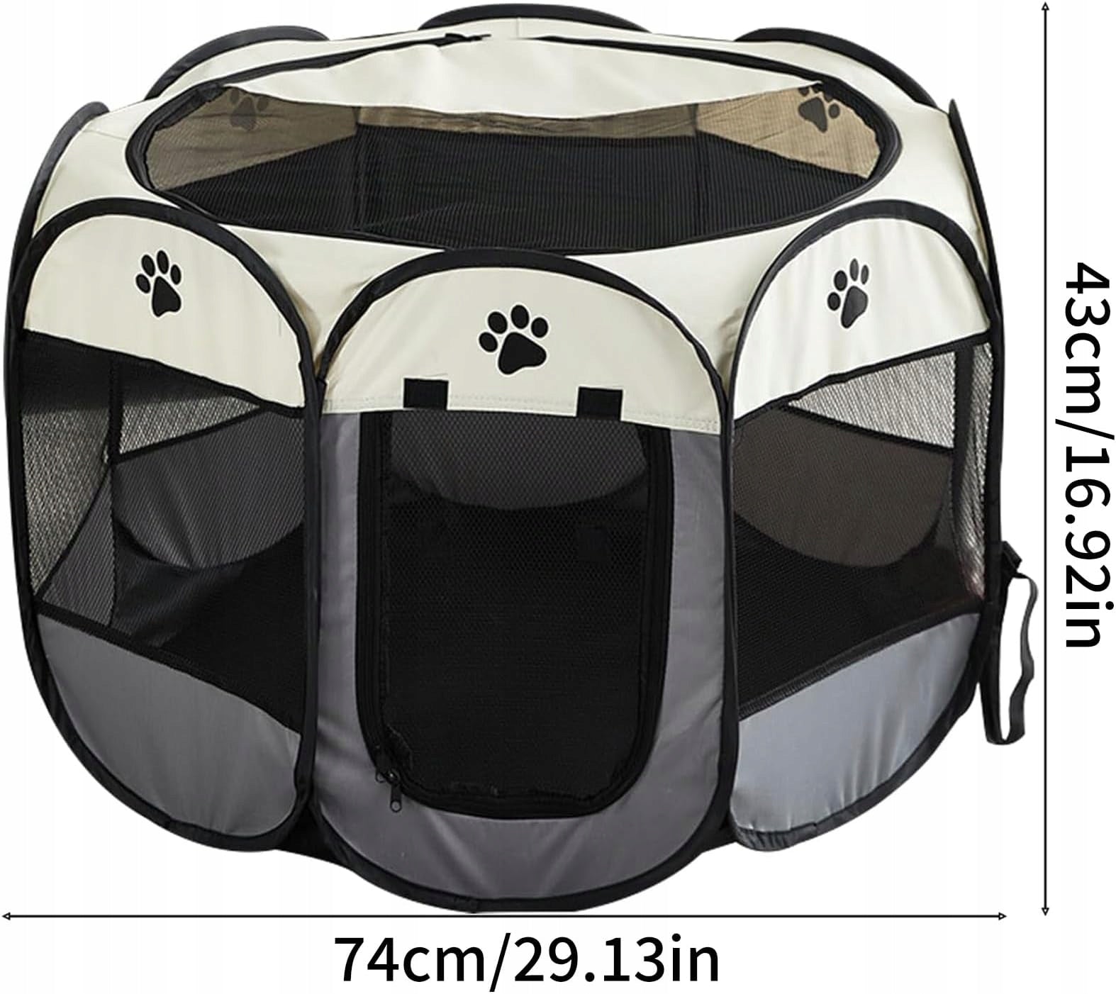 PET PLAYPEN 74X74X43CM FOLDING PORTABLE OUTSIDE INSIDE Manufacturer code B0DHKGJ8X5