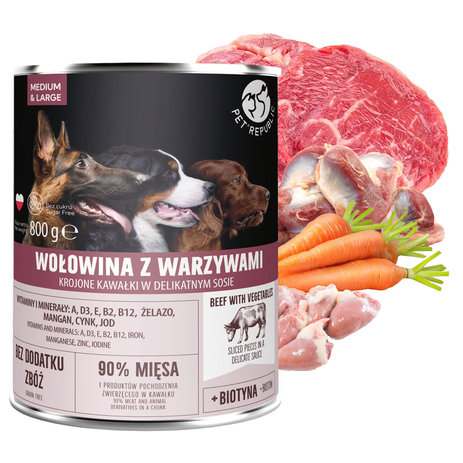 PET REPUBLIC wet dog food pieces in sauce Mix of Flavours 30 x 800g Manufacturer code PETREPUBLIC karma mokra dla psa