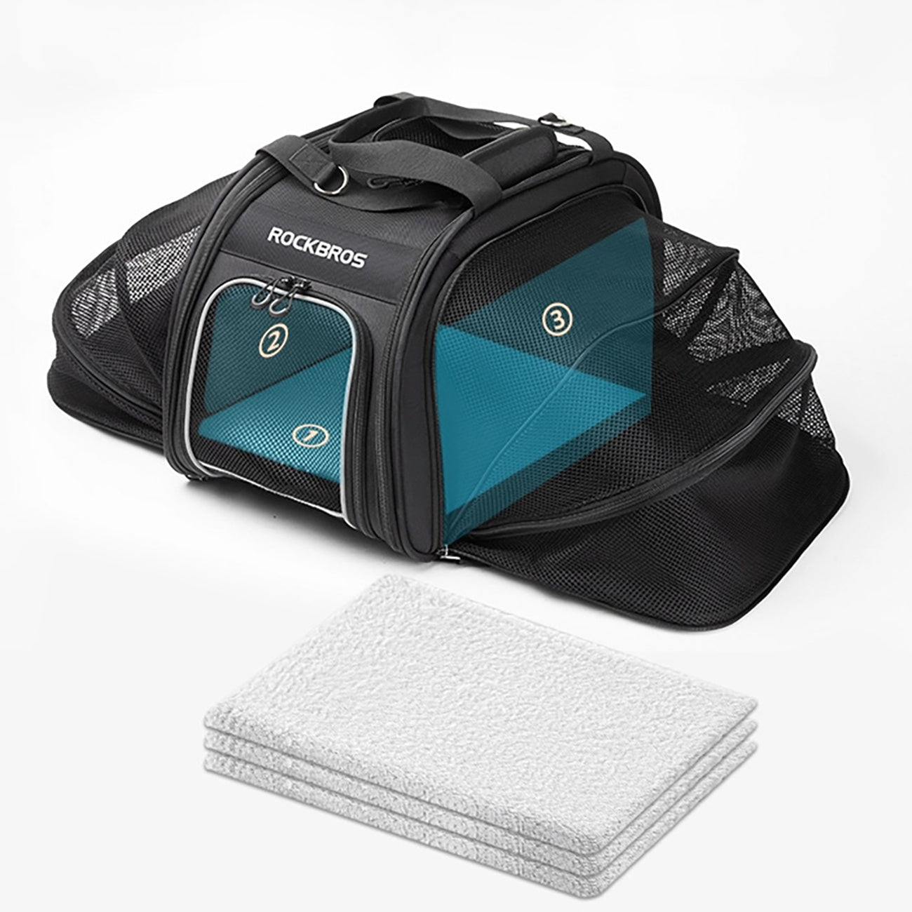 PET TRANSPORT TROBA TRAVEL BIKE BAG 25L BLACK ROCKBROS Main material fabric