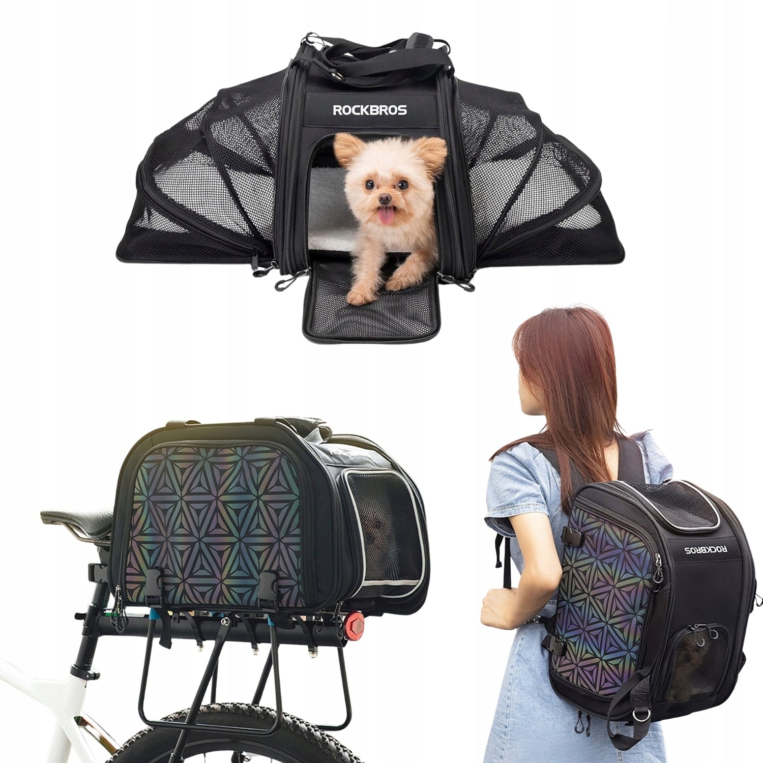 PET TRANSPORT TROBA TRAVEL BIKE BAG 25L BLACK ROCKBROS