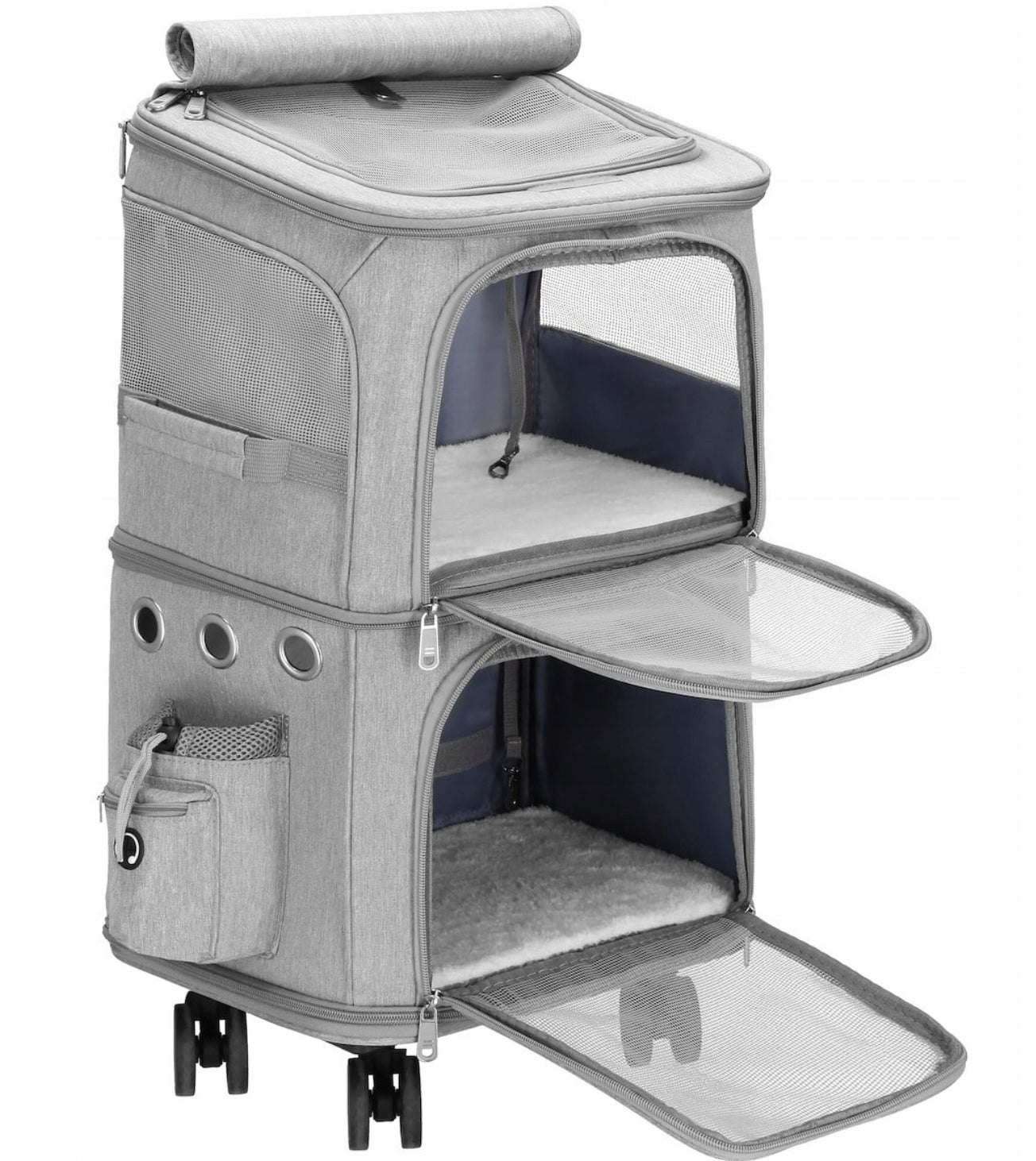 PET TRANSPORTER CAT DOG 2 CHAMBERS PLAYPEN ON WHEELS DOUBLE Trade name transporter podwójny