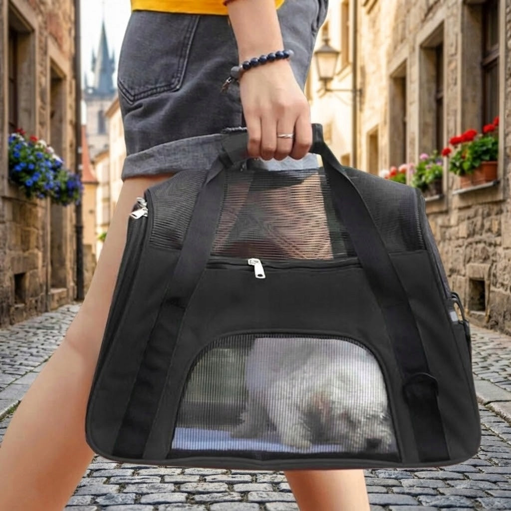 PET TRANSPORTER CAT RABBIT CAGE PLAYPEN BOX LARGE STRONG BAG Manufacturer code TRANSPORTER CZARNY 2