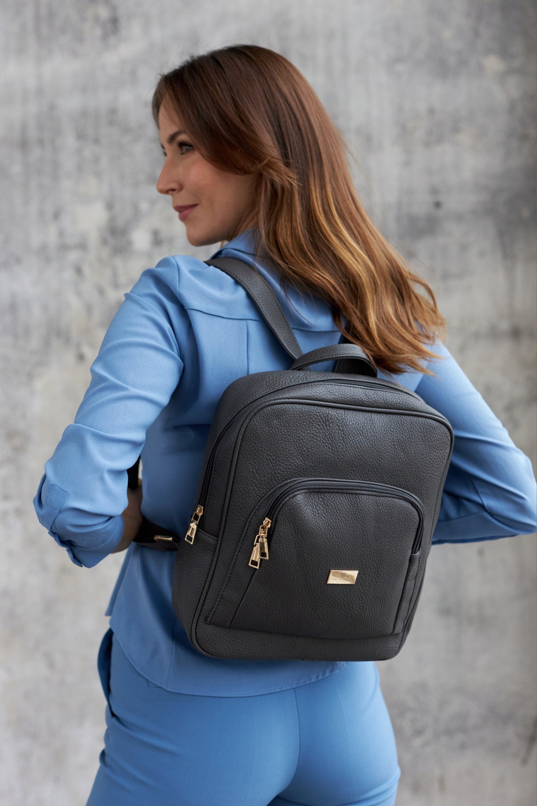 PETERSON elegant women's faux leather backpack large backpack A4 Brand Peterson