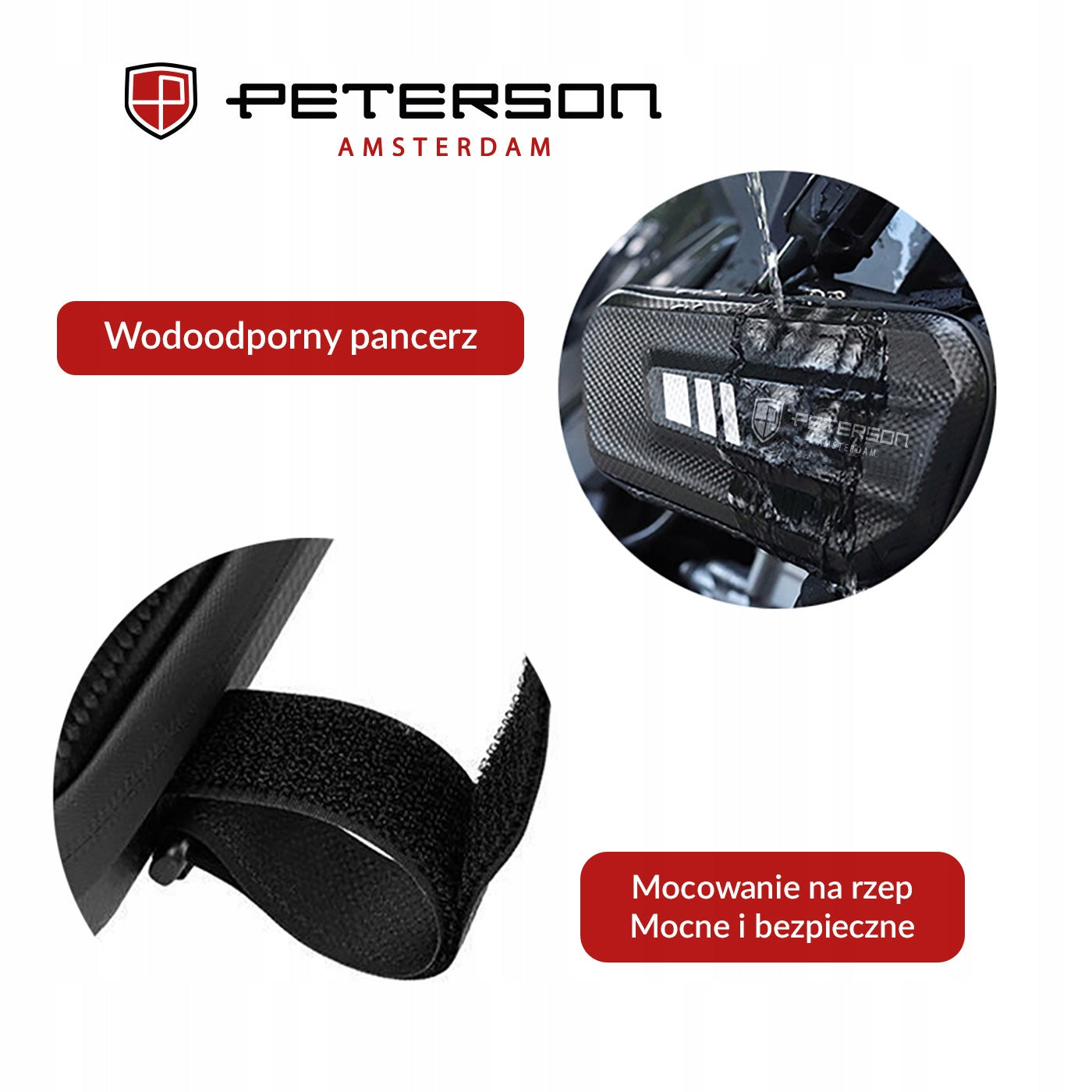 PETERSON pannier bicycle bag under frame waterproof carbon Capacity 2 l