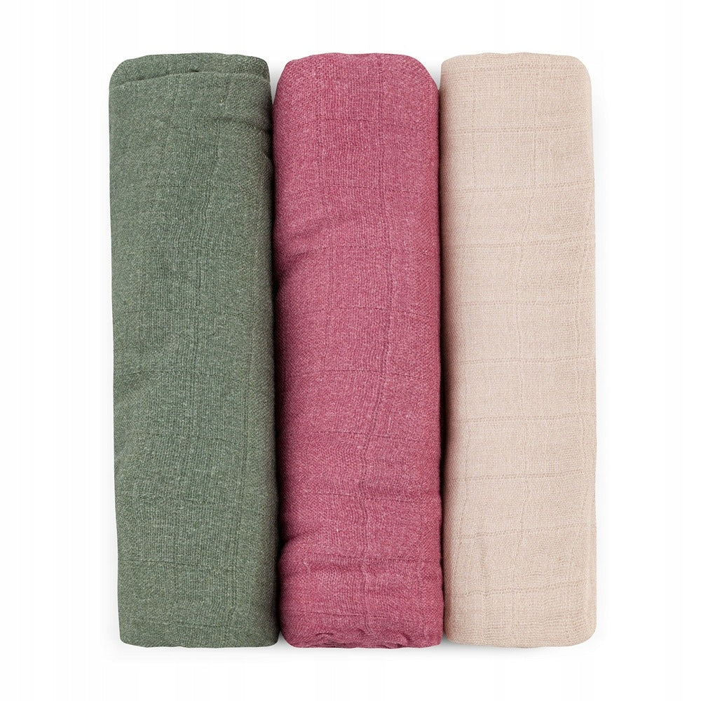 PETITE&MARS Bamboo muslin diaper 3 pcs Moussy Botanic Tones