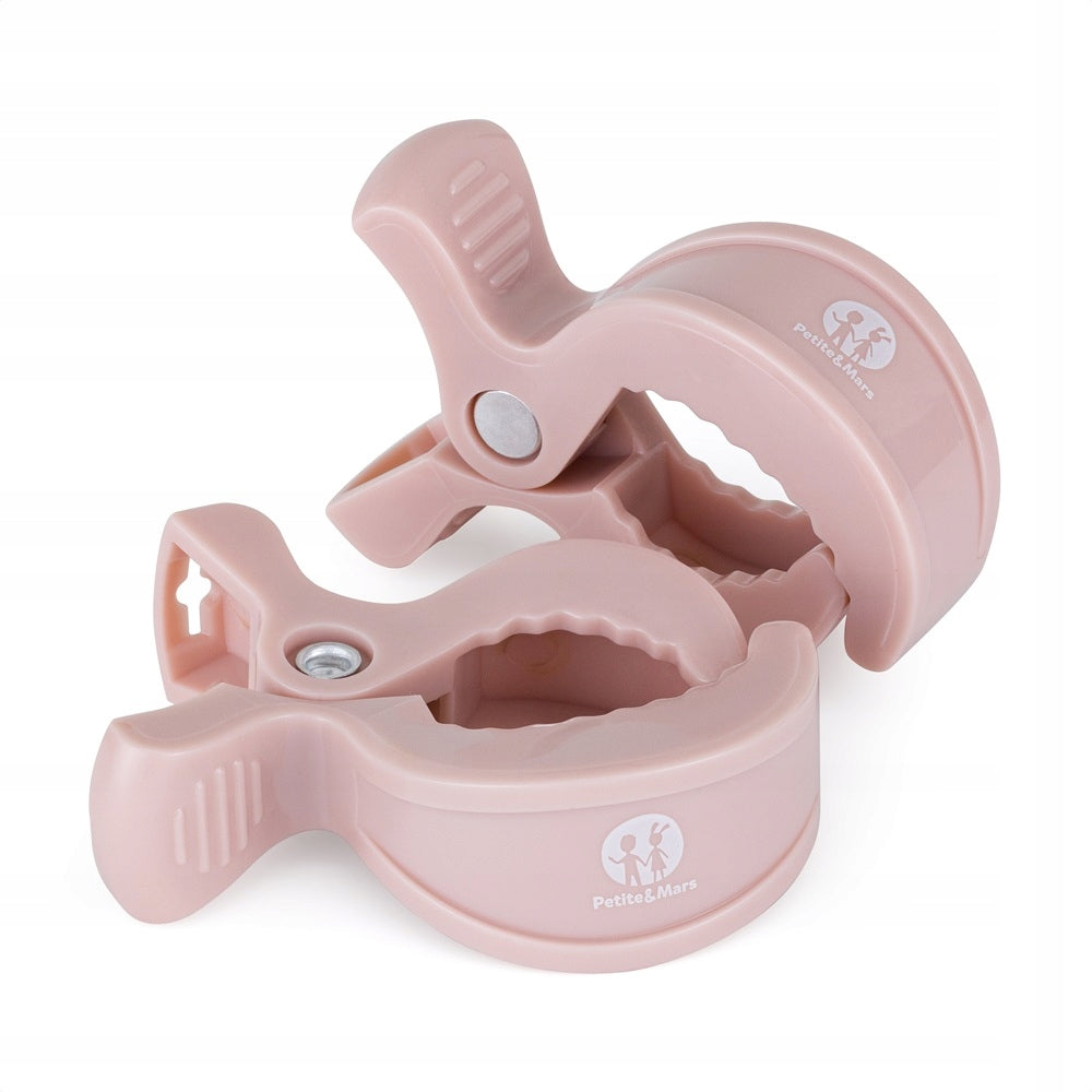 PETITE&MARS Peg Stroller Clips, 2pcs, Rose Pink