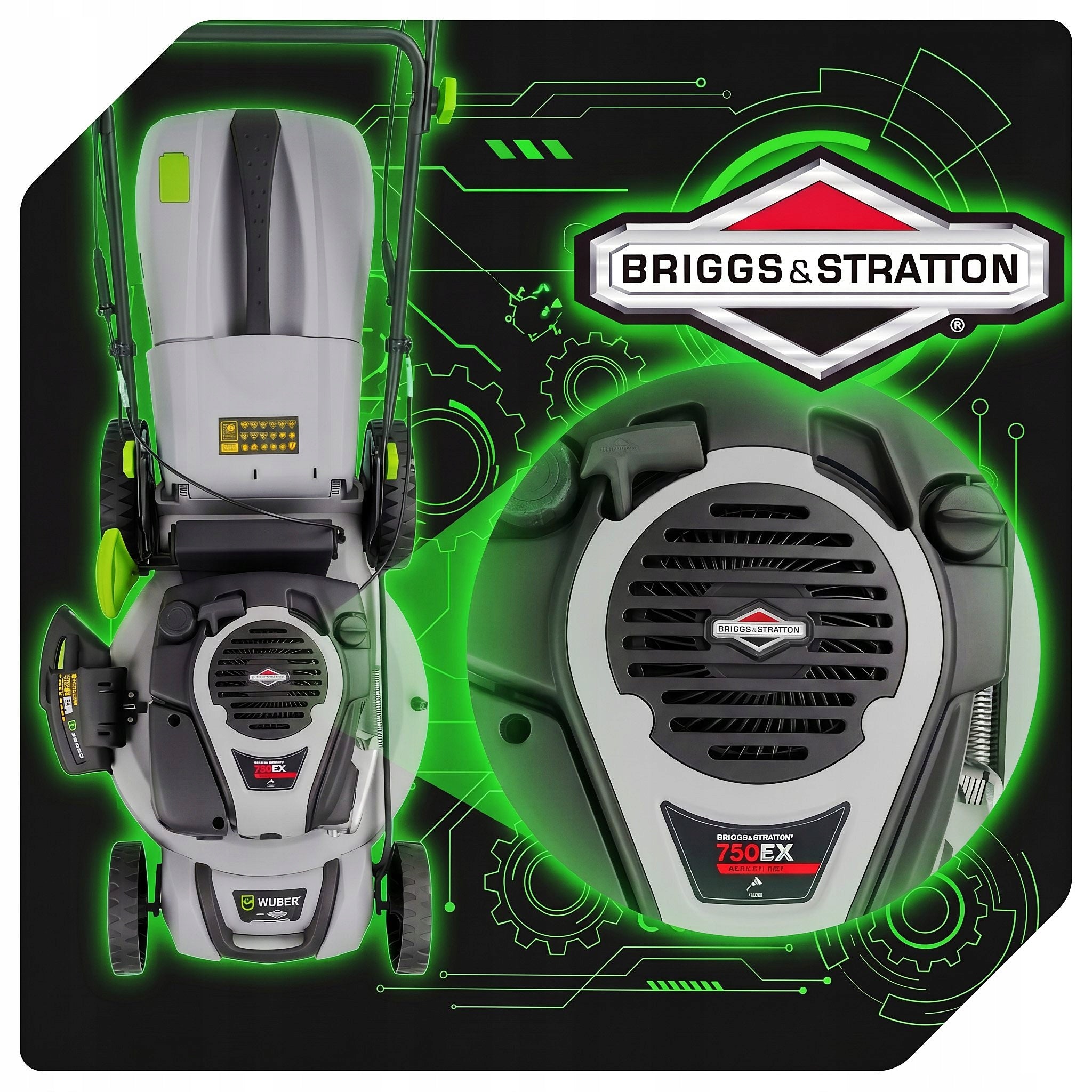 PETROL LAWN MOWER BRIGGS & STRATTON DRIVE START ON BUTTON 56 CM Model W09109 KOSIARKA SPALINOWA Z NAPĘDEM WUBER MOCNA 56