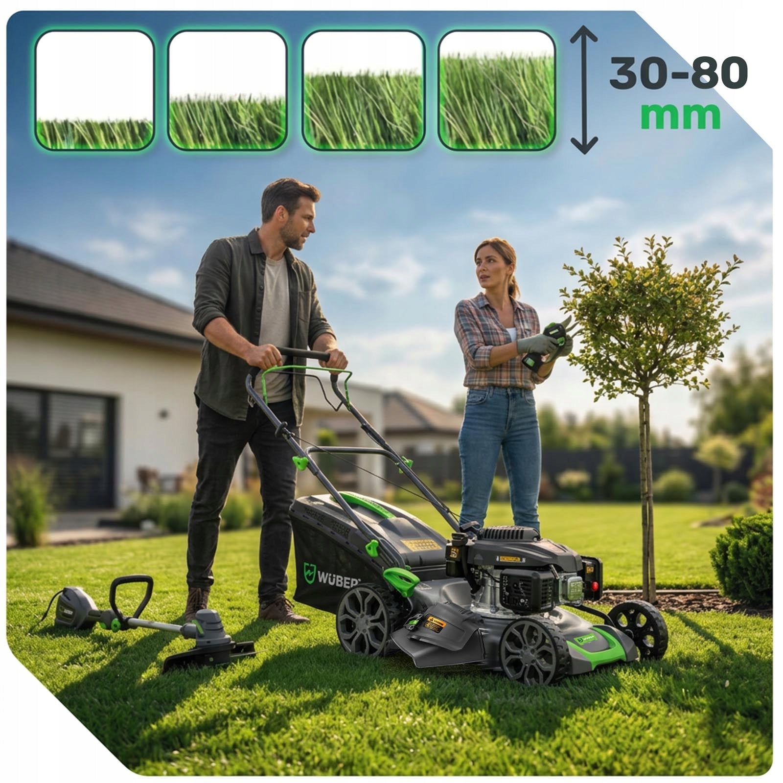 PETROL LAWN MOWER OHV LONCIN WITH DRIVE MULCHING 51CM 70L +OIL Basket capacity 70 l
