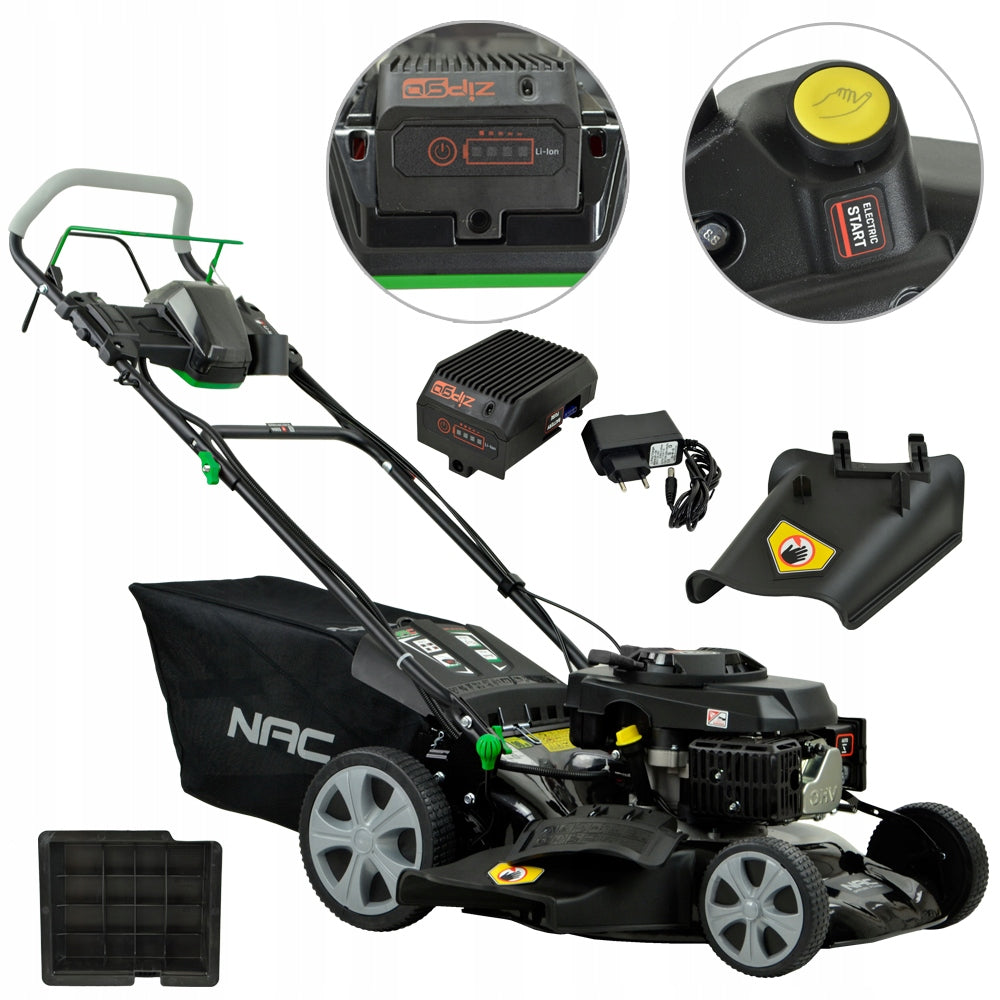 PETROL MOWER NAC DRIVE 46 CM START ELECTRIC GRINDING SIDE ERUPTION