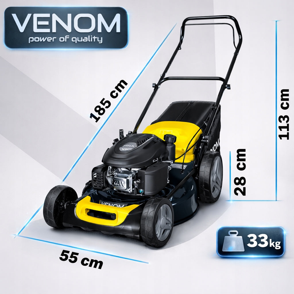 PETROL MOWER VENOM WITH DRIVE 51CM ENGINE STIGA 166CC HIGH GRASS PRO Model VEN 534 W