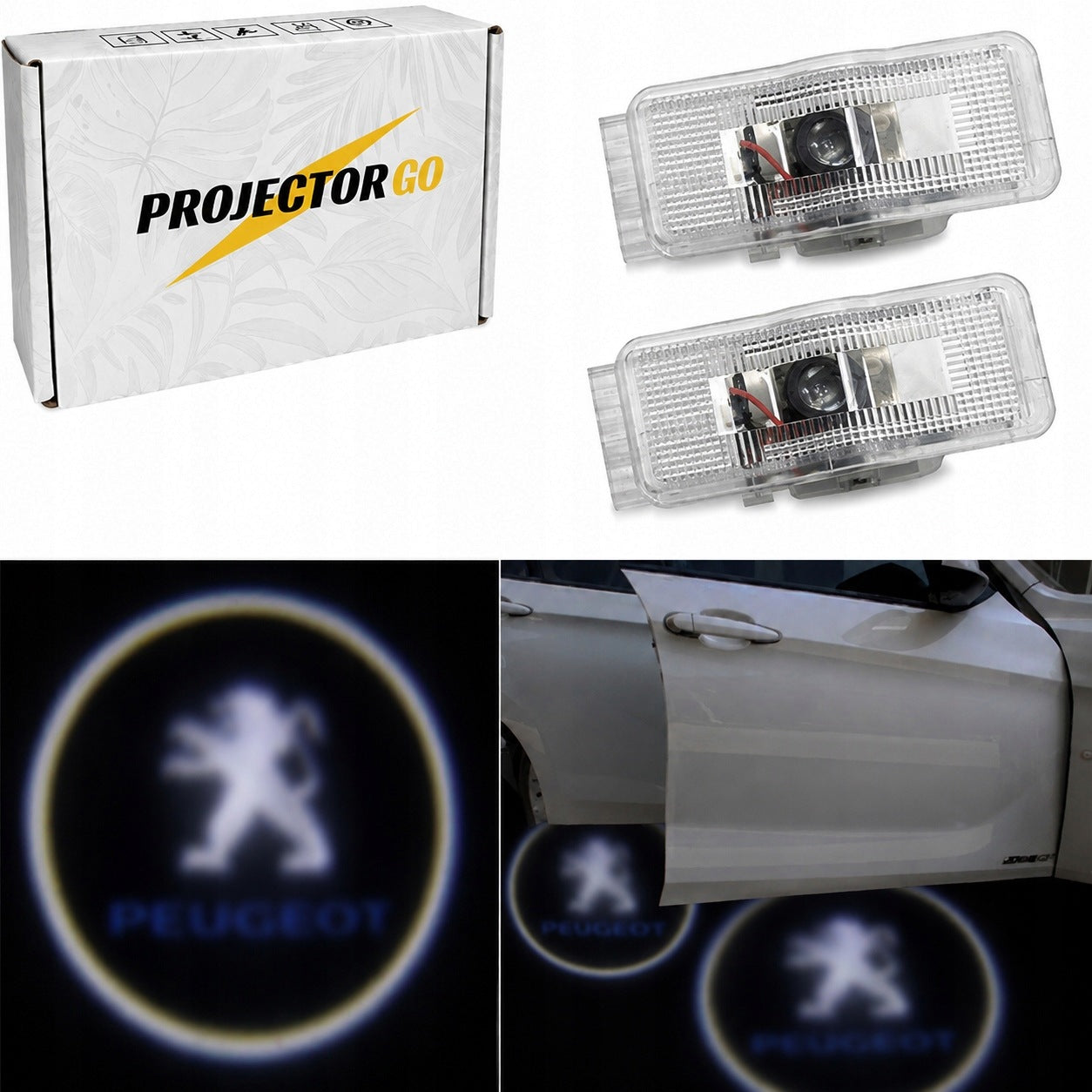 PEUGEOT 2X LED LOGO LIGHT WIRELESS PROJECTOR FOR CAR 408 508 RCZ