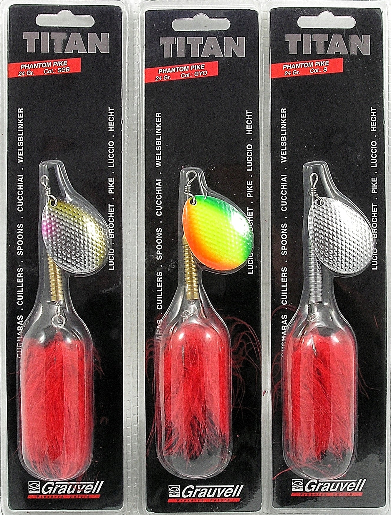 PHANTOM 24gr LARGE GOOD ORIGINAL SPINNER FOR CATFISH PIKE / 3 pcs.