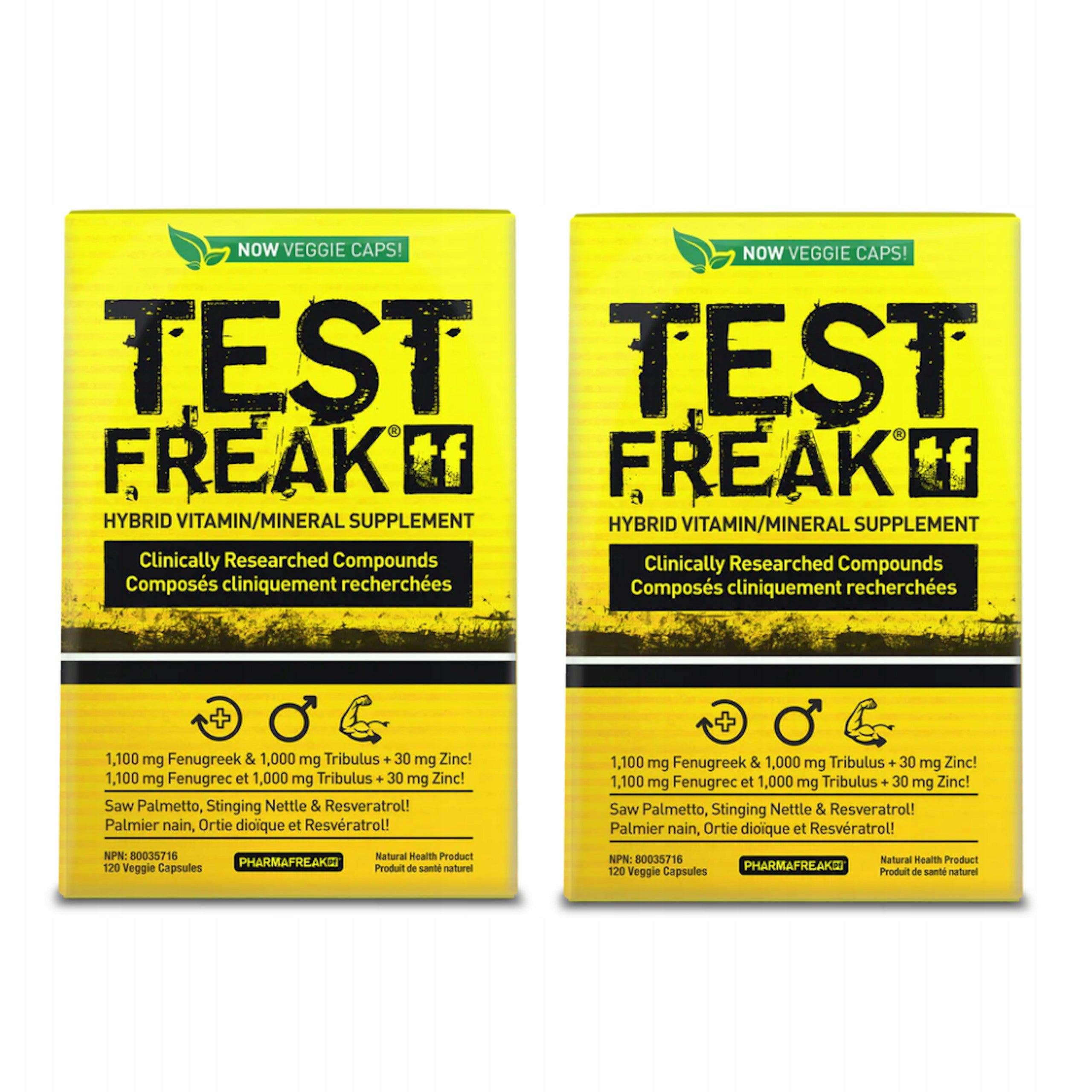 PHARMAFREAK TEST FREAK 240 CAP. TESTOSTERONE LIBIDO STRENGTH POWER ZINC ZMA B6
